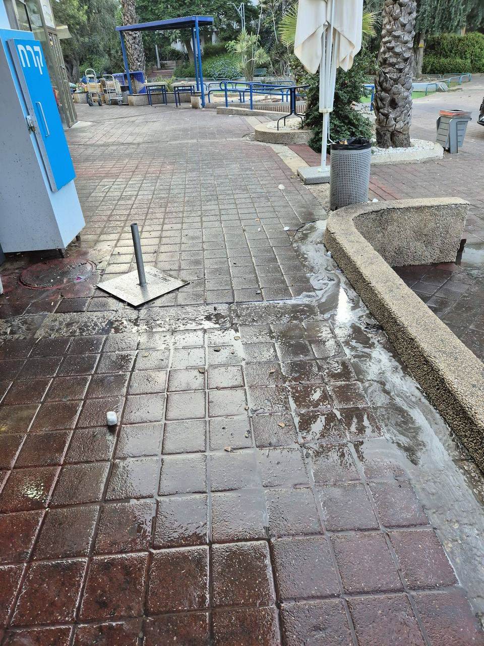 מרכז גנים ראשון לציון לפני ניקיון בלחץ מים